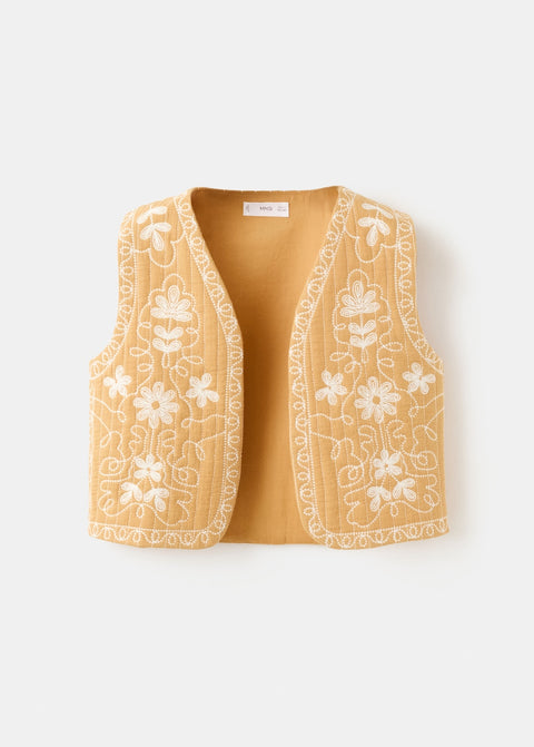 Mango vest flowy in mustard