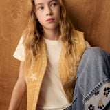 Mango vest flowy in mustard - Image 3