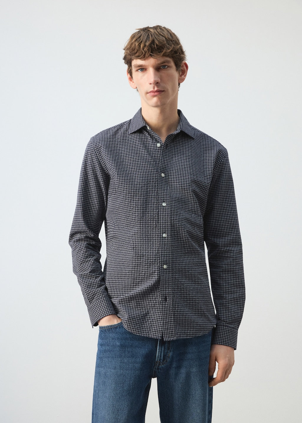 Mango shirt dani in navy - Image 1