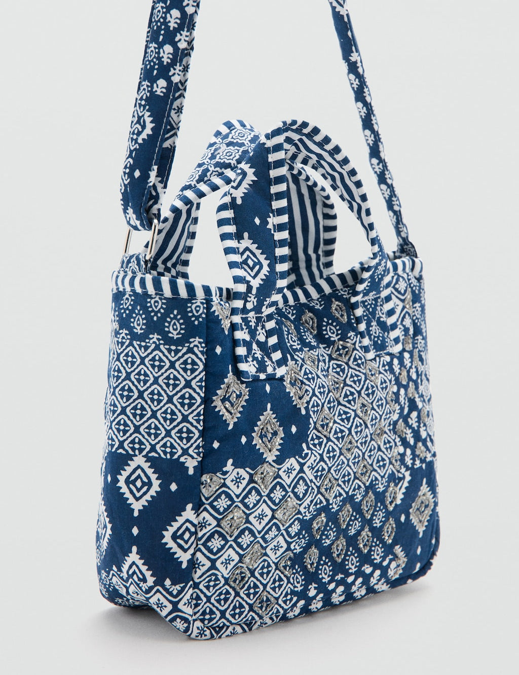 Mango mini bag bandana in navy - Image 1