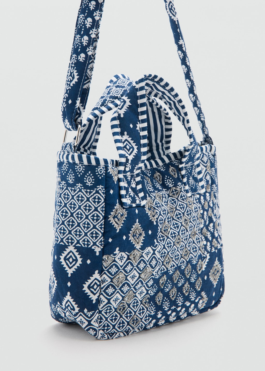 Mango mini bag bandana in navy - Image 1