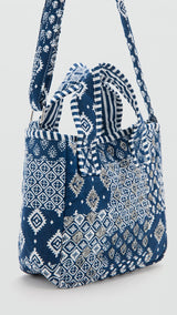 Mango mini bag bandana in navy - Image 1