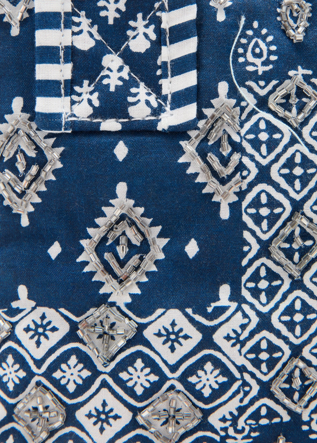 Mango mini bag bandana in navy - Image 3