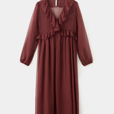 Mango dress romance in brown