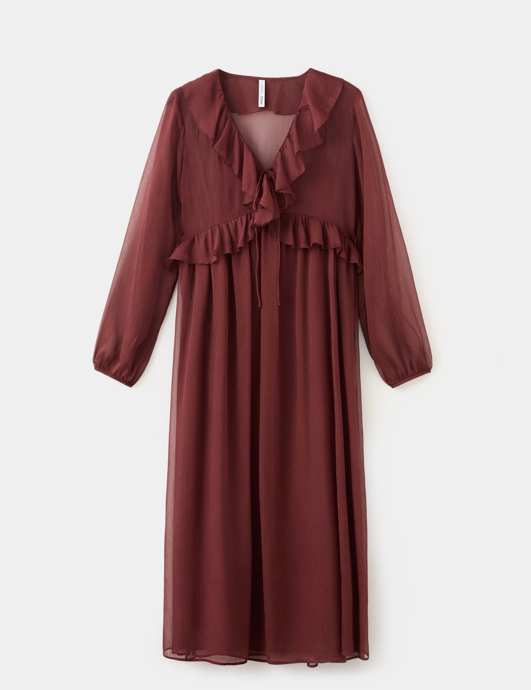 Mango dress romance in brown
