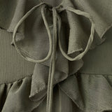 Mango dress romance in khaki