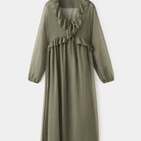 Mango dress romance in khaki
