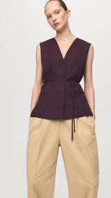 Mango blouse cherry in eggplant - Image 1