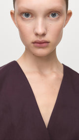 Mango blouse cherry in eggplant - Image 4