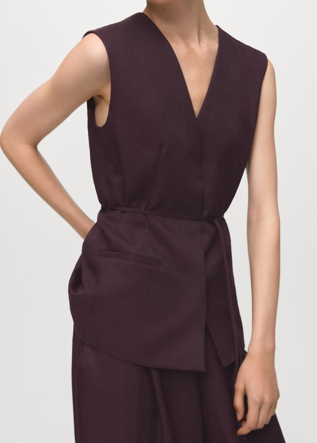 Mango blouse cherry in eggplant - Image 5