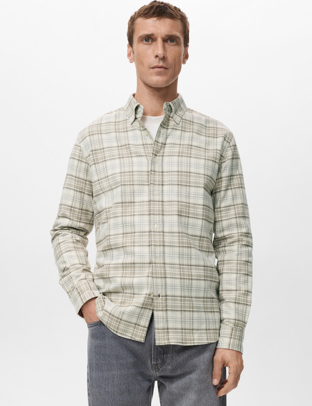 Mango shirt brighton in sand - Image 1