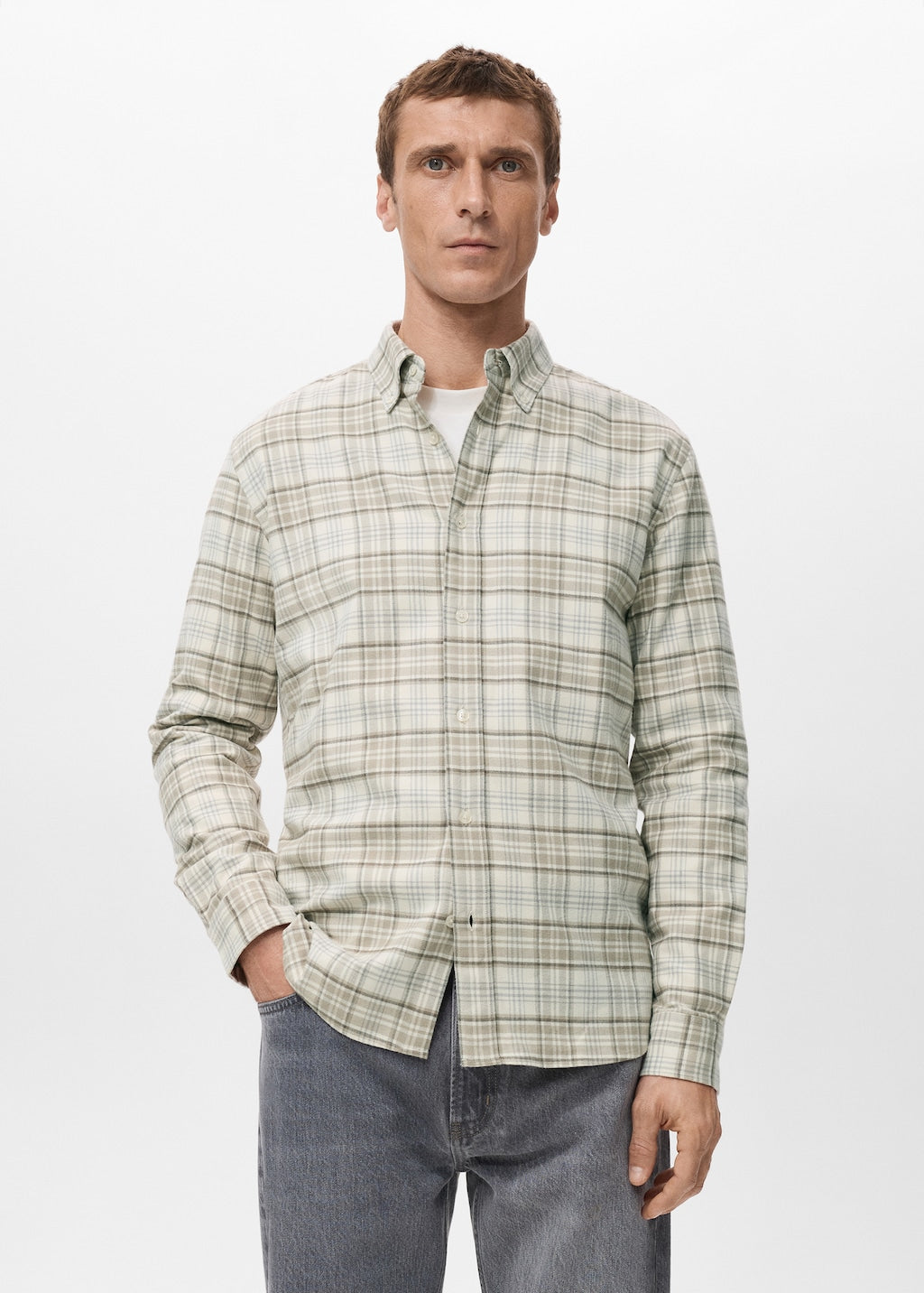 Mango shirt brighton in sand - Image 1
