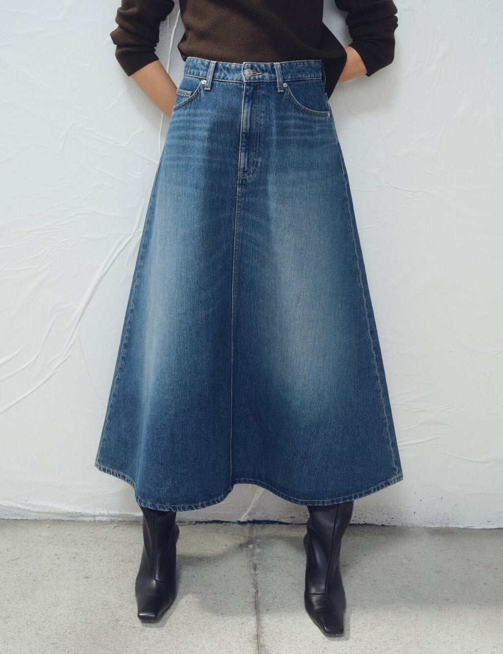 Mango skirt harper in dark denim - Image 1