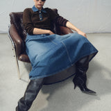 Mango skirt harper in dark denim - Image 4