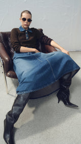 Mango skirt harper in dark denim - Image 4