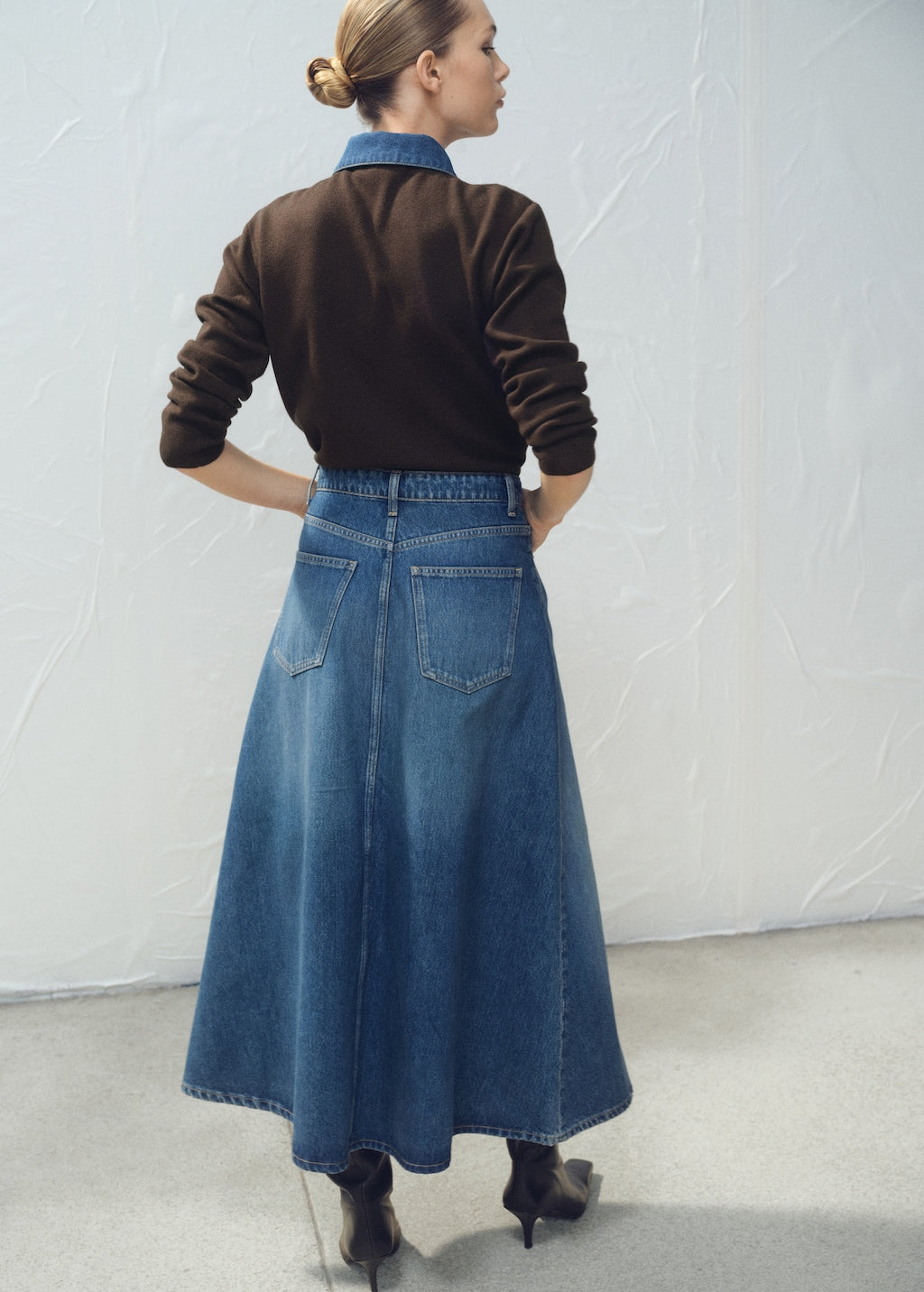 Mango skirt harper in dark denim - Image 6