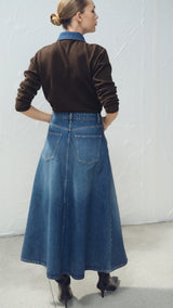 Mango skirt harper in dark denim - Image 6