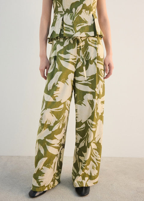 Mango trousers spin in green