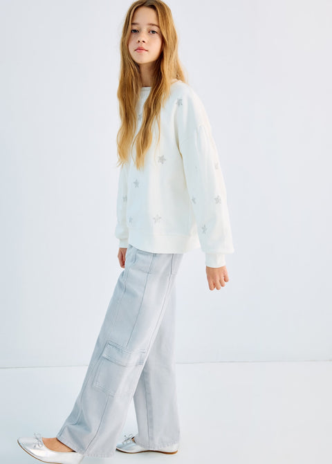 Mango jeans cargo in celestial