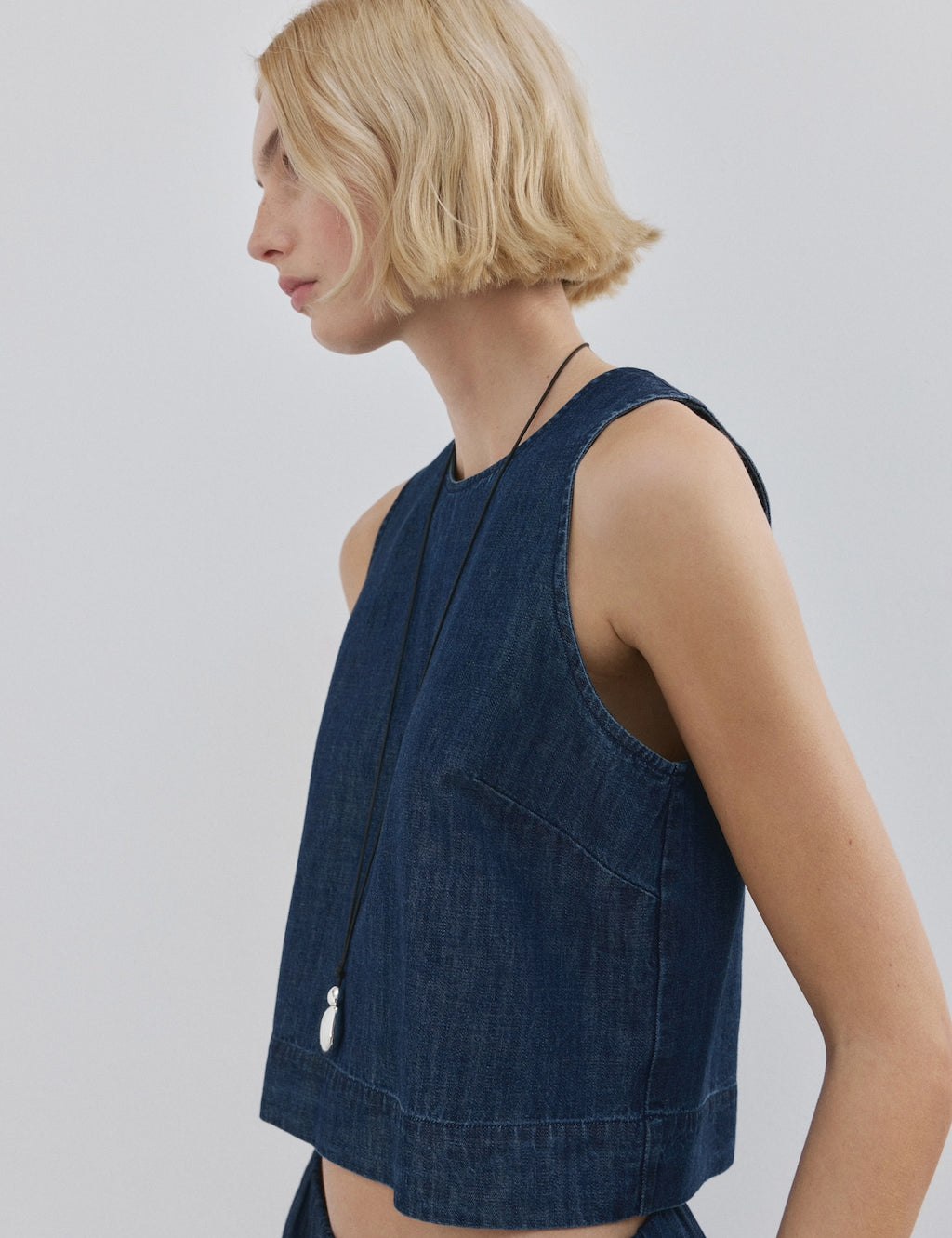 Mango top paros in soft denim - Image 1