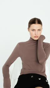 Mango t-shirt abbie in taupe - Image 4