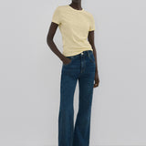 Mango t-shirt coulan in pastel yellow-001