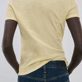 Mango t-shirt coulan in pastel yellow-003