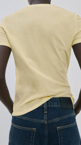 Mango t-shirt coulan in pastel yellow-003