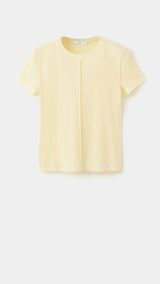 Mango t-shirt coulan in pastel yellow-021