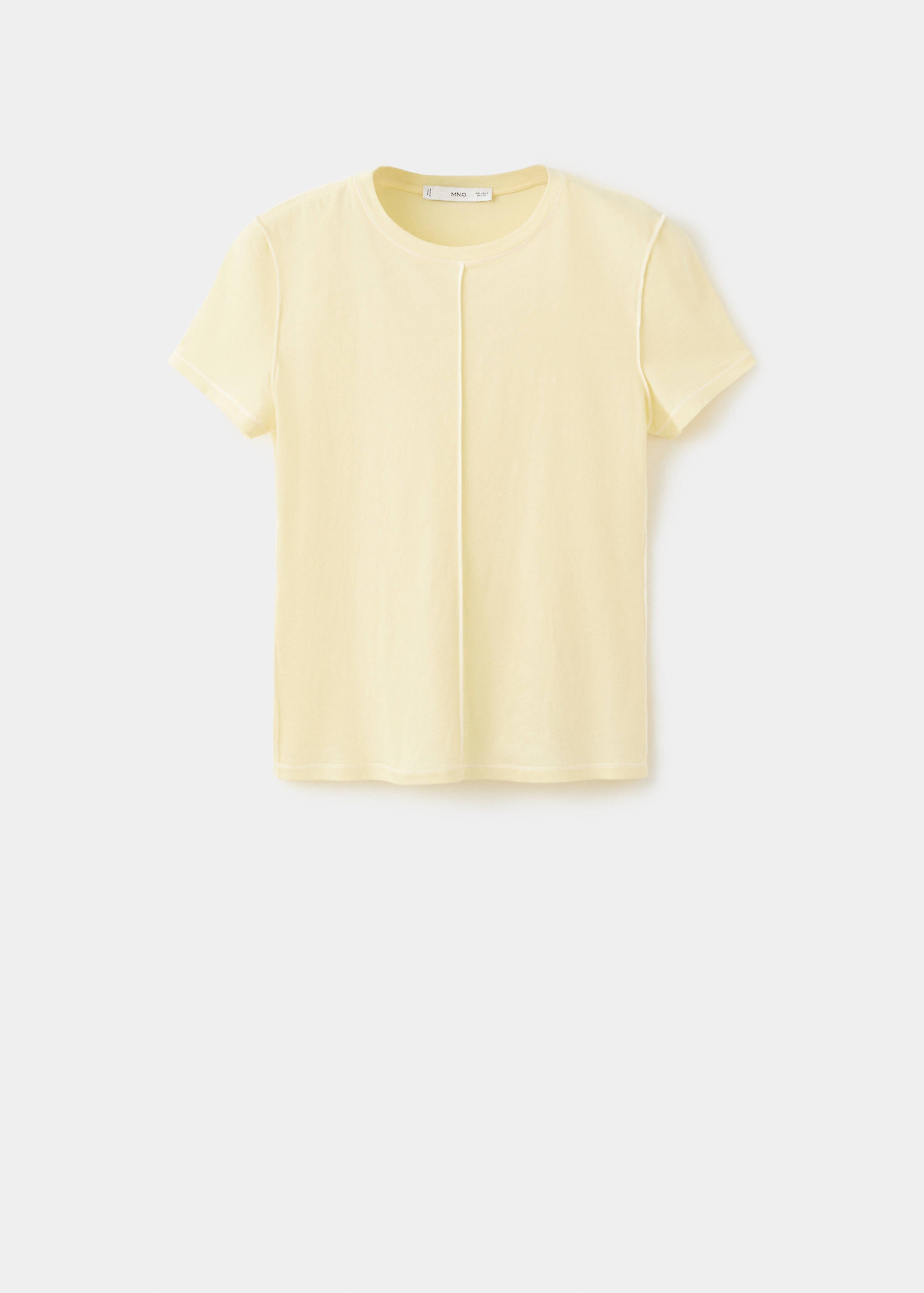 Mango t-shirt coulan in pastel yellow-021