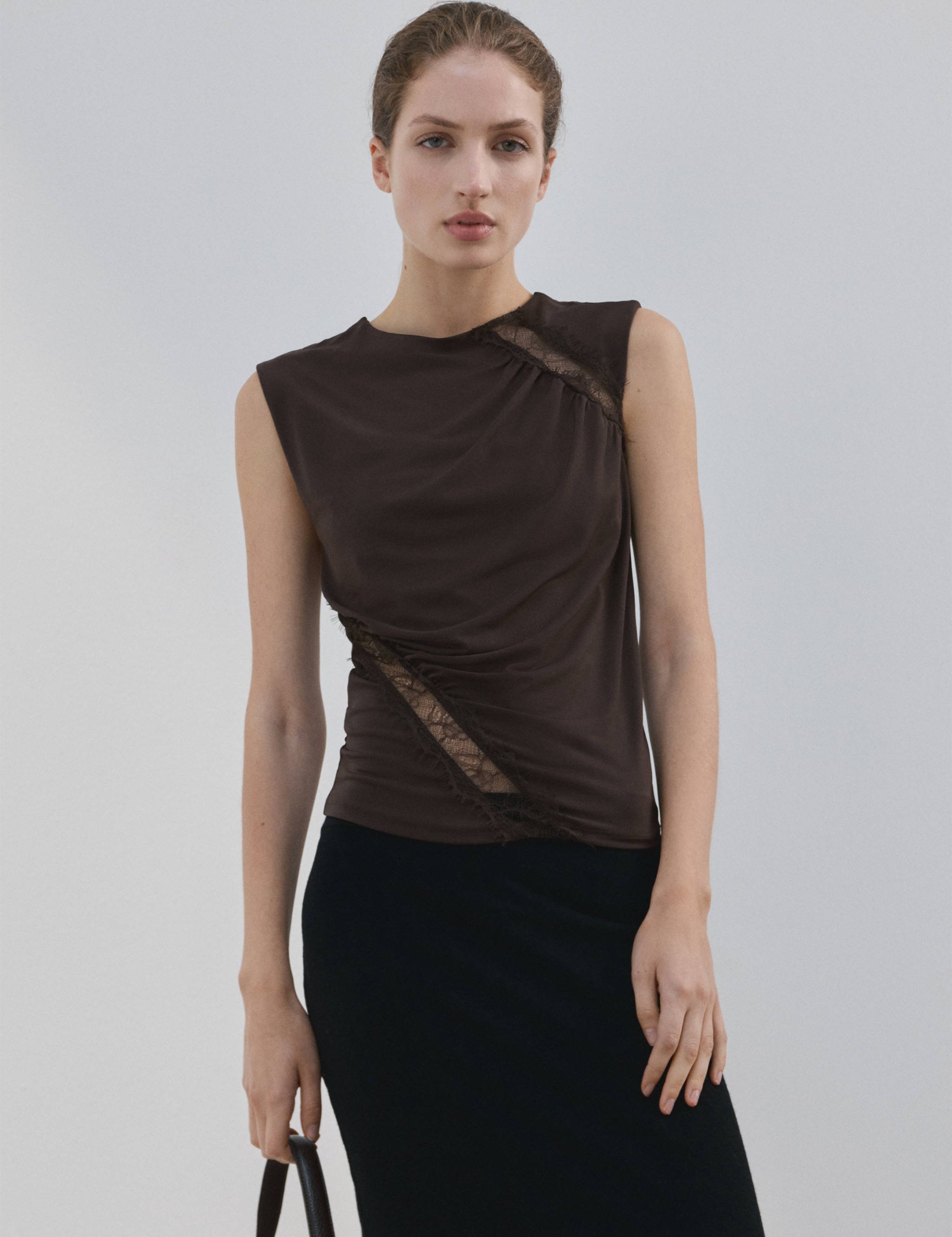 Mango top cindy in brown-002