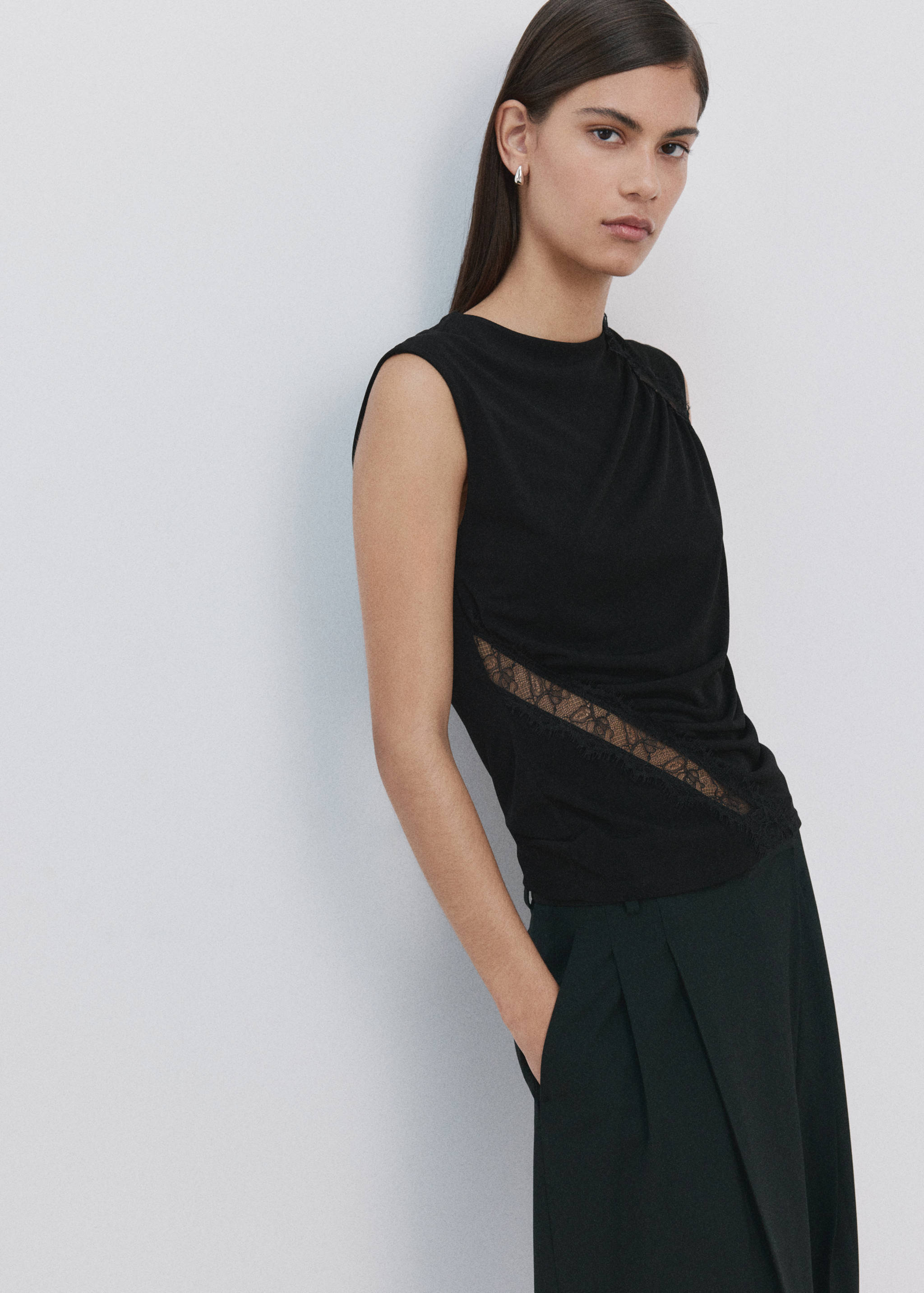 Mango top cindy in black-002