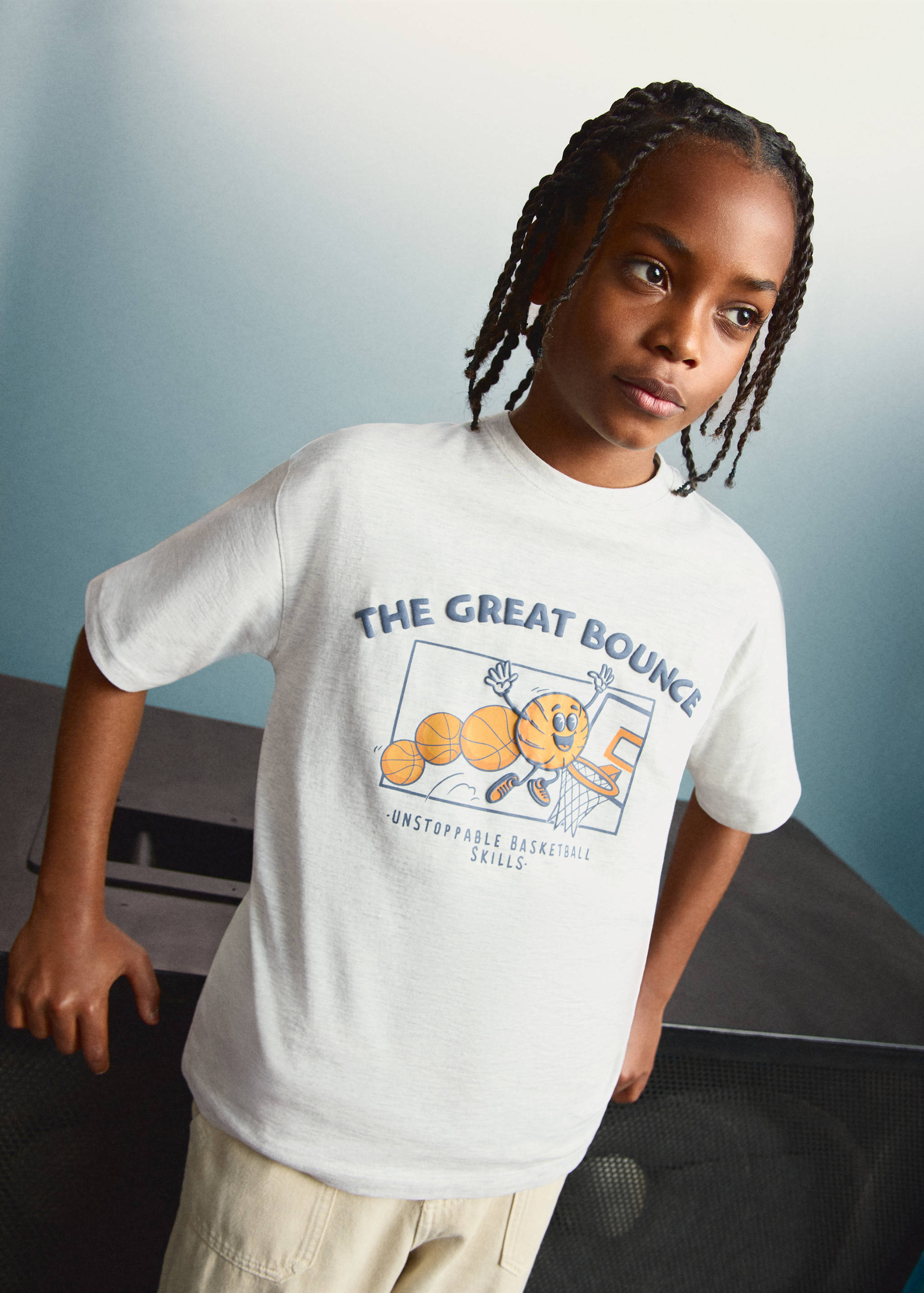 Mango t-shirt funplus in light vigore grey-001
