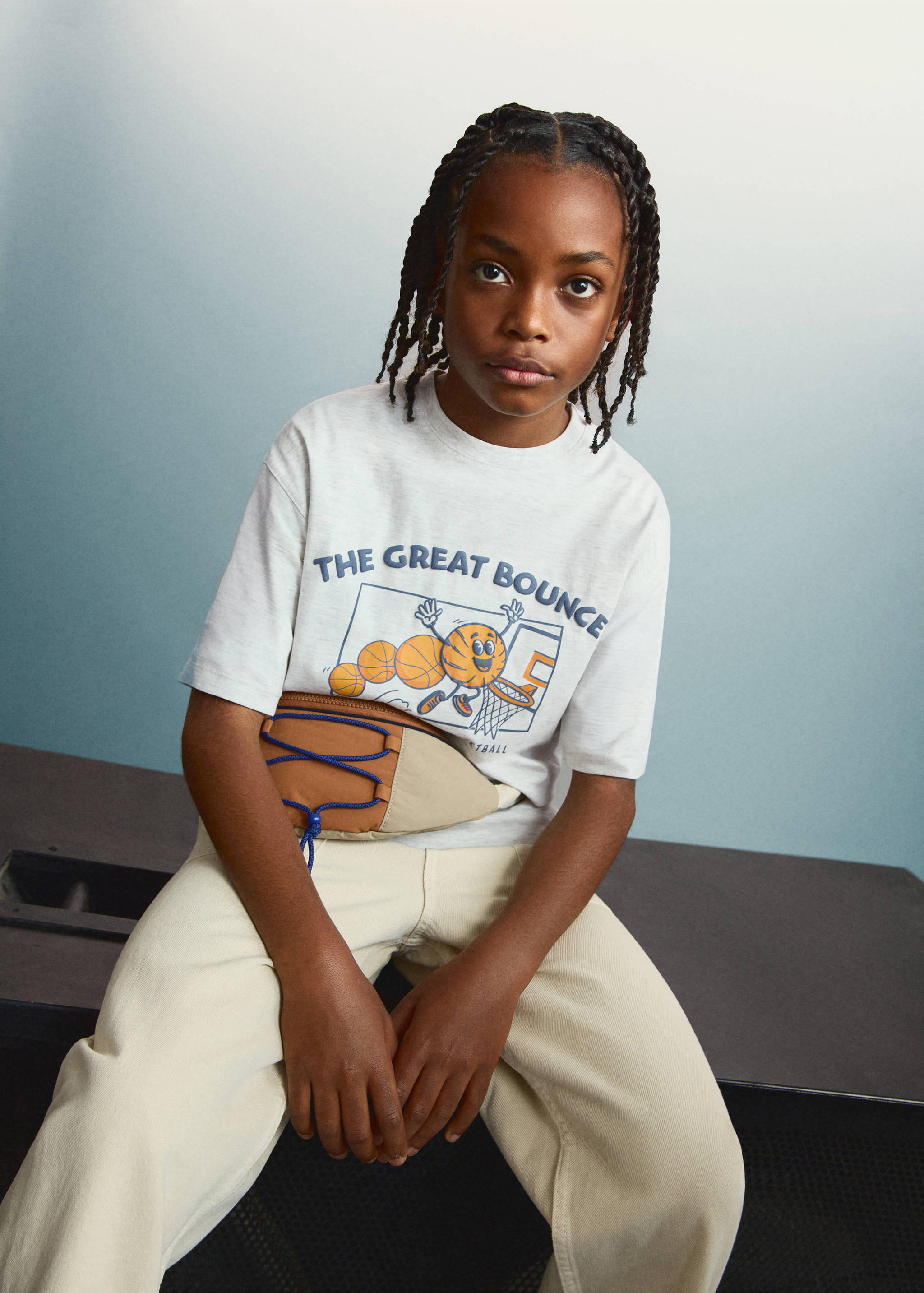 Mango t-shirt funplus in light vigore grey-004
