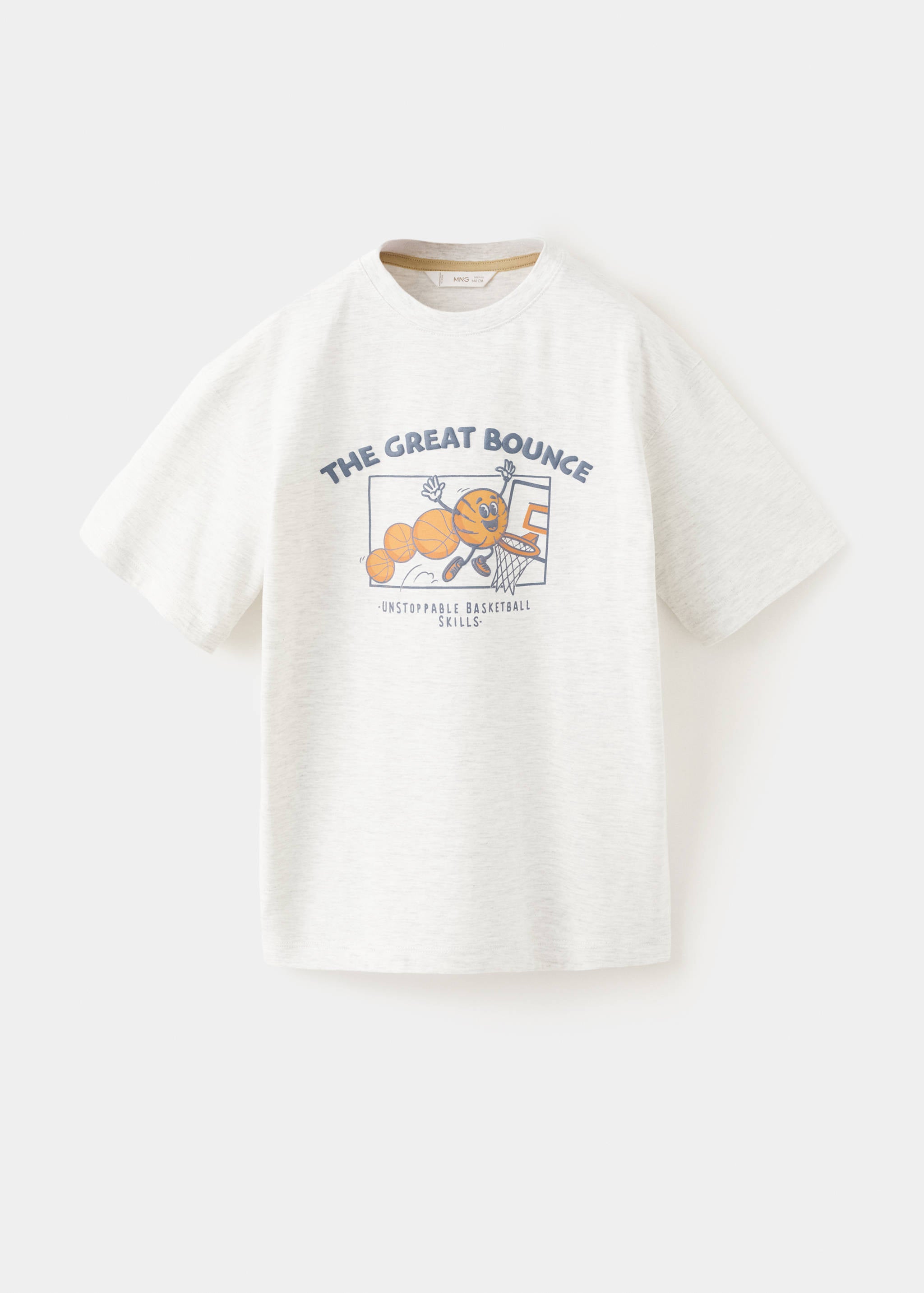 Mango t-shirt funplus in light vigore grey-021