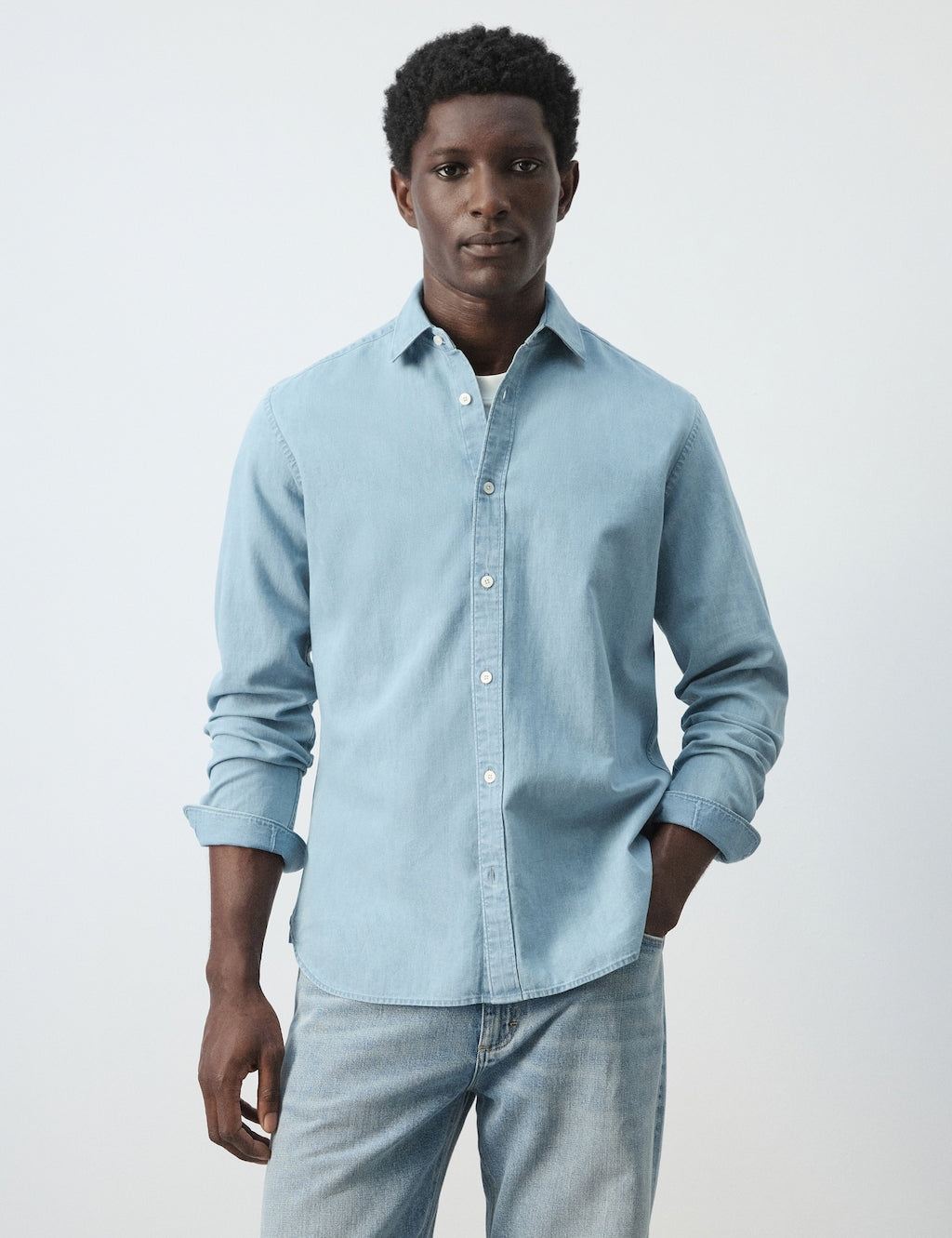 Mango shirt chali in light denim - Image 1