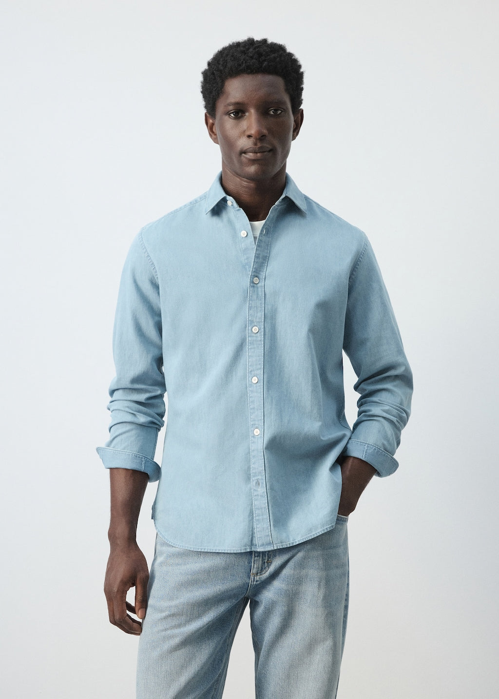 Mango shirt chali in light denim - Image 1