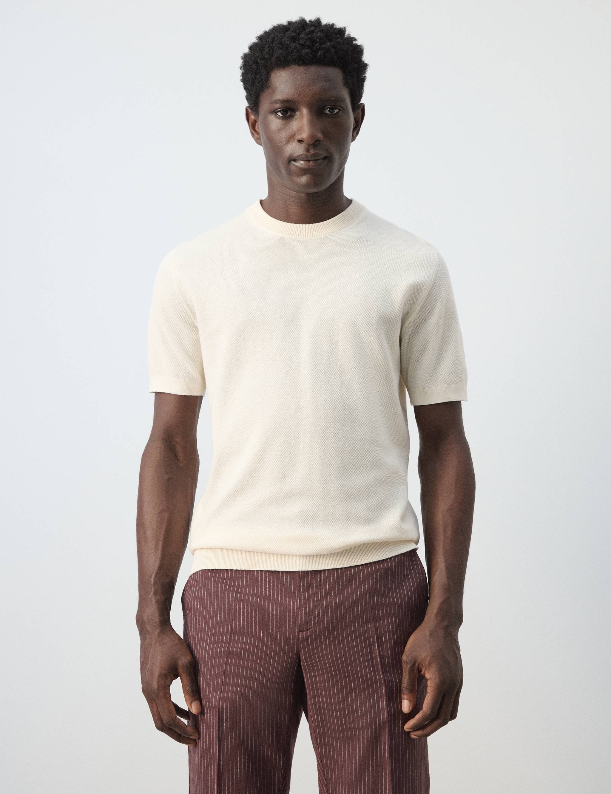Mango t-shirt andrew in ivory-002