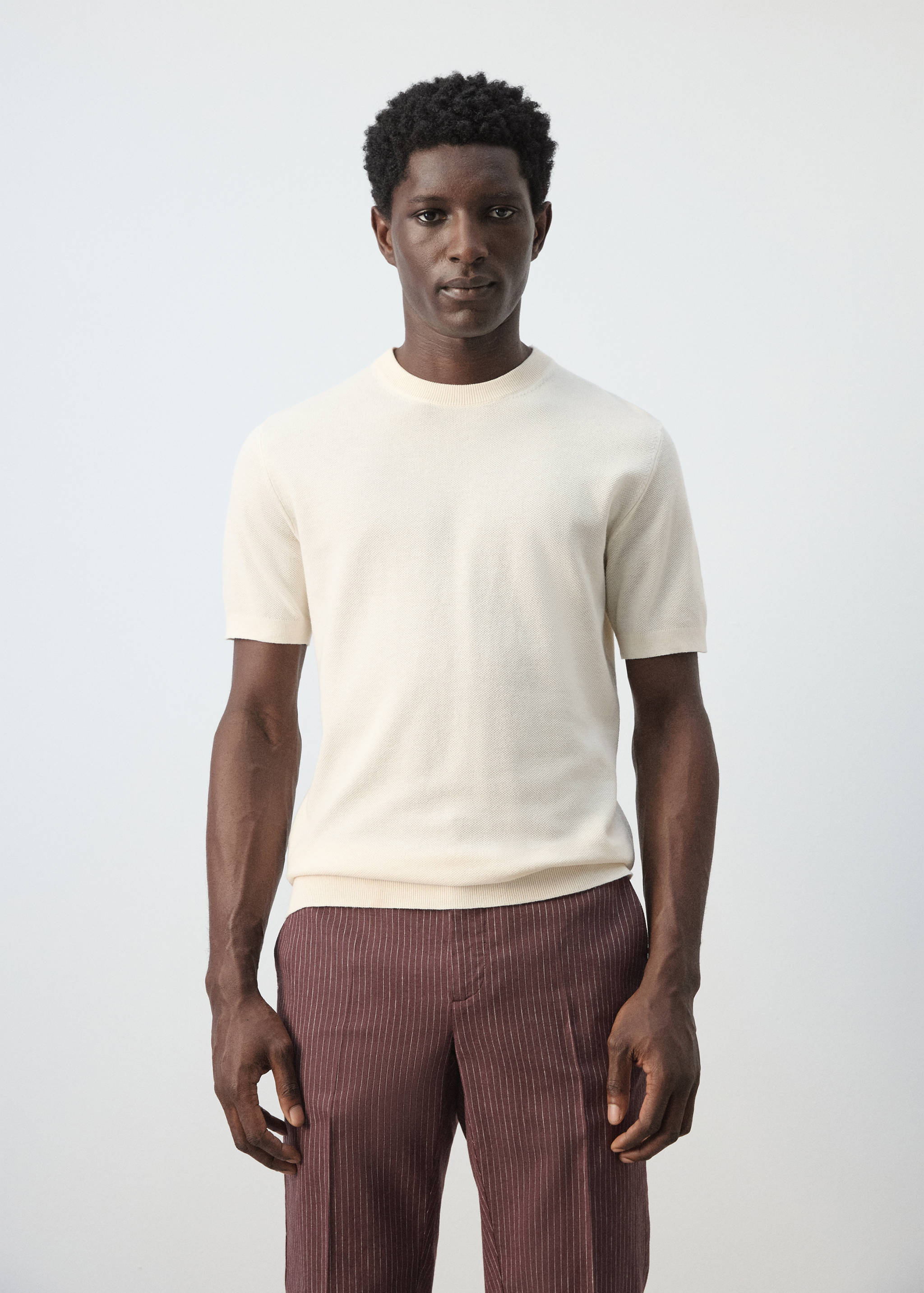 Mango t-shirt andrew in ivory-002
