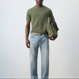 Mango t-shirt andrew in moss-001