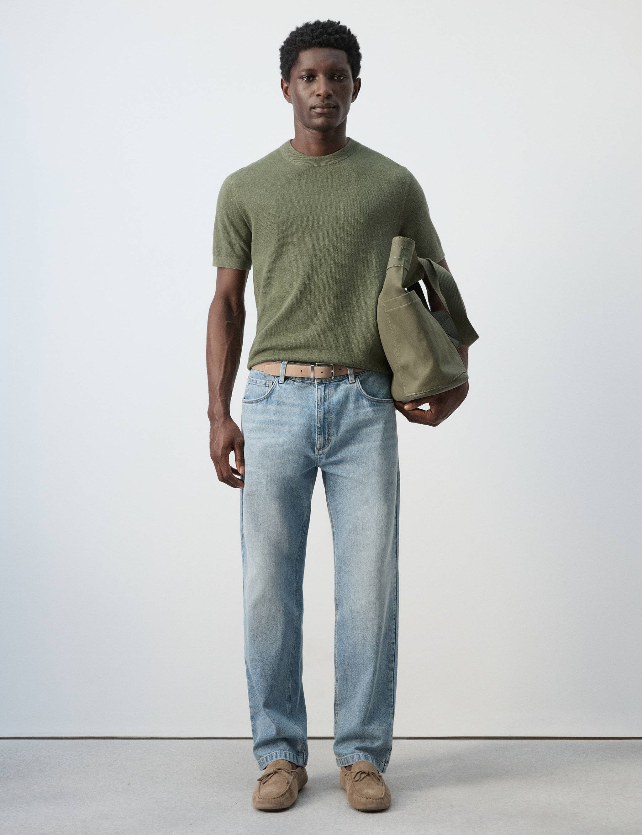 Mango t-shirt andrew in moss-001