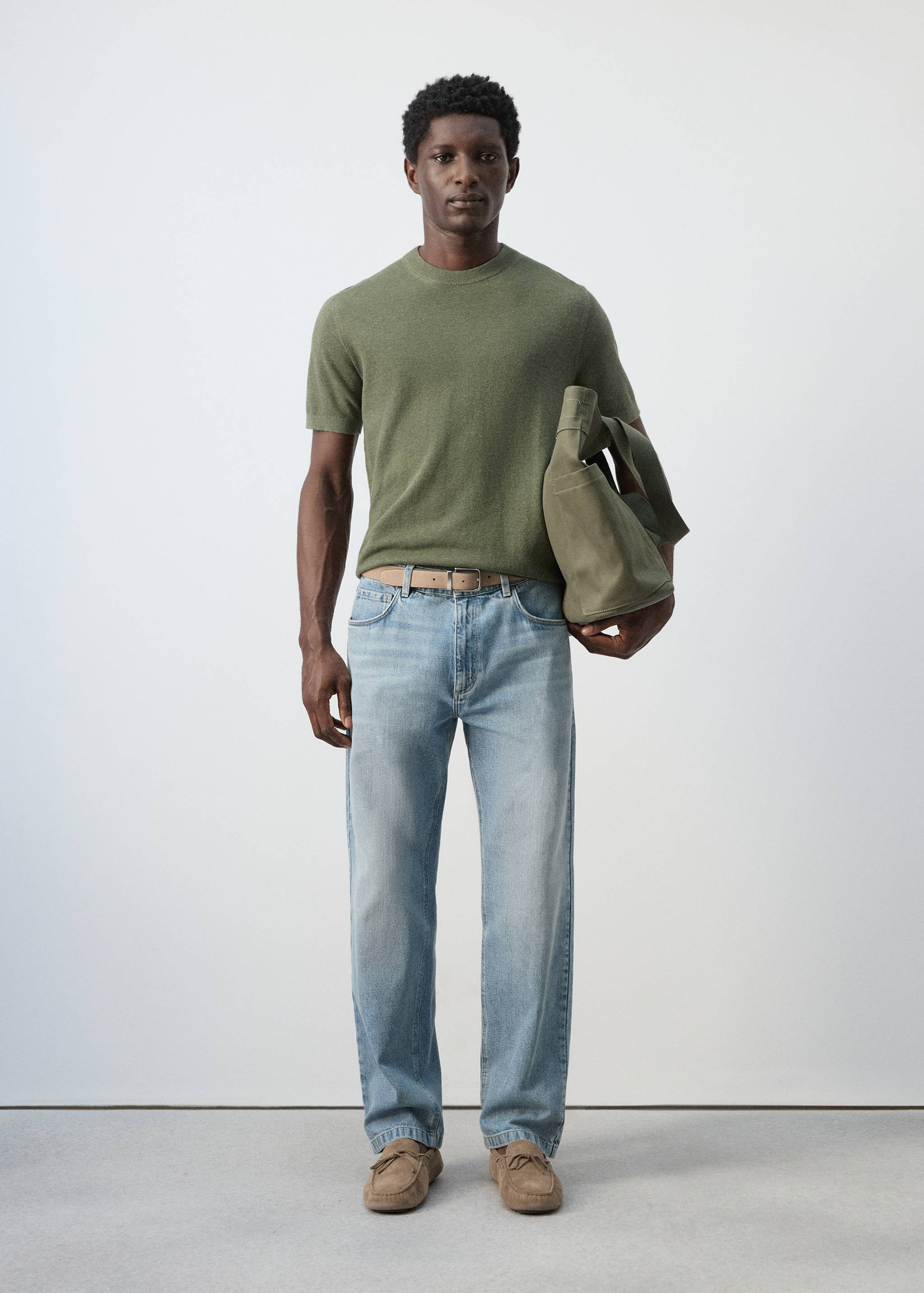 Mango t-shirt andrew in moss-001