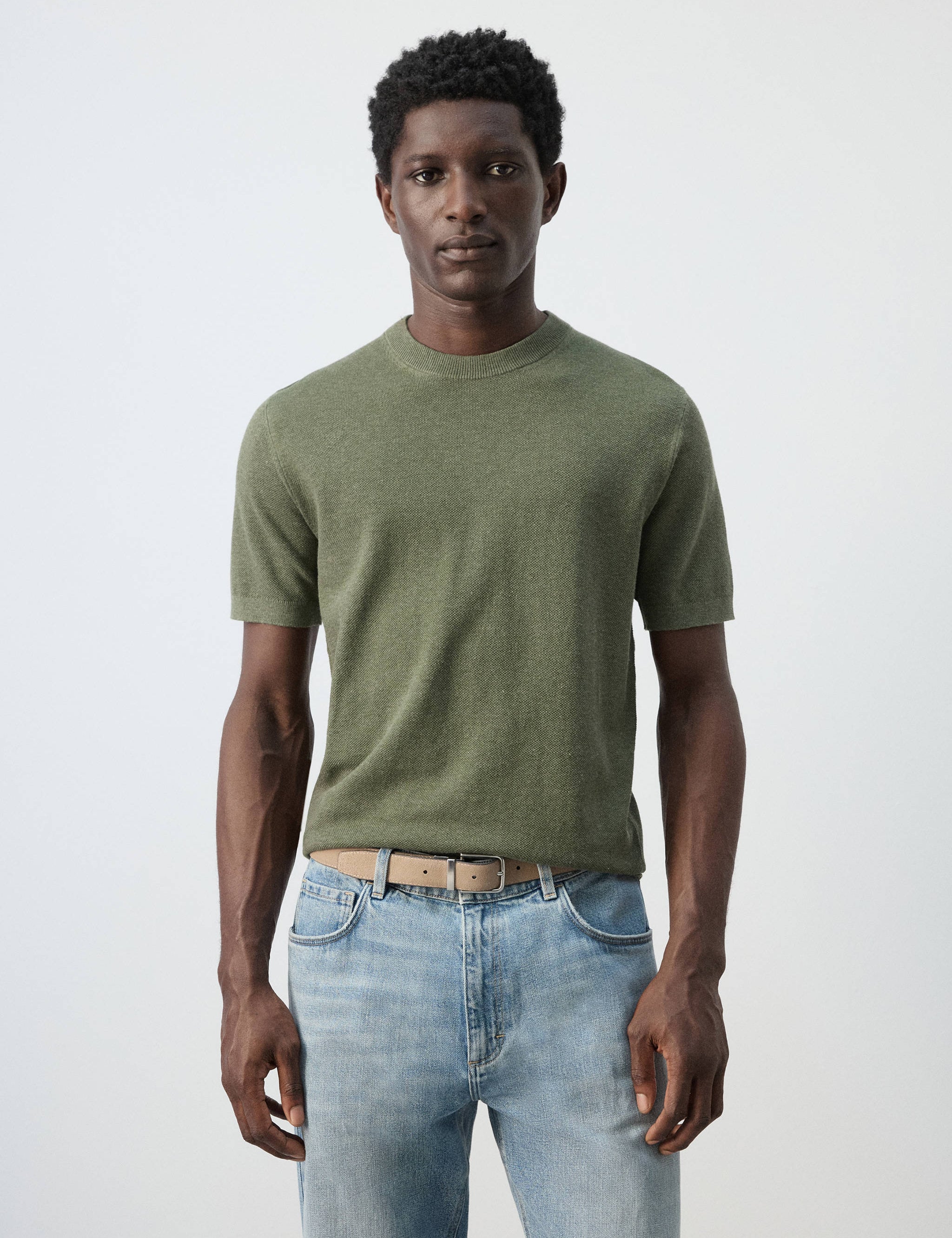 Mango t-shirt andrew in moss-002