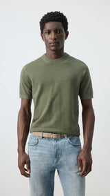 Mango t-shirt andrew in moss-002