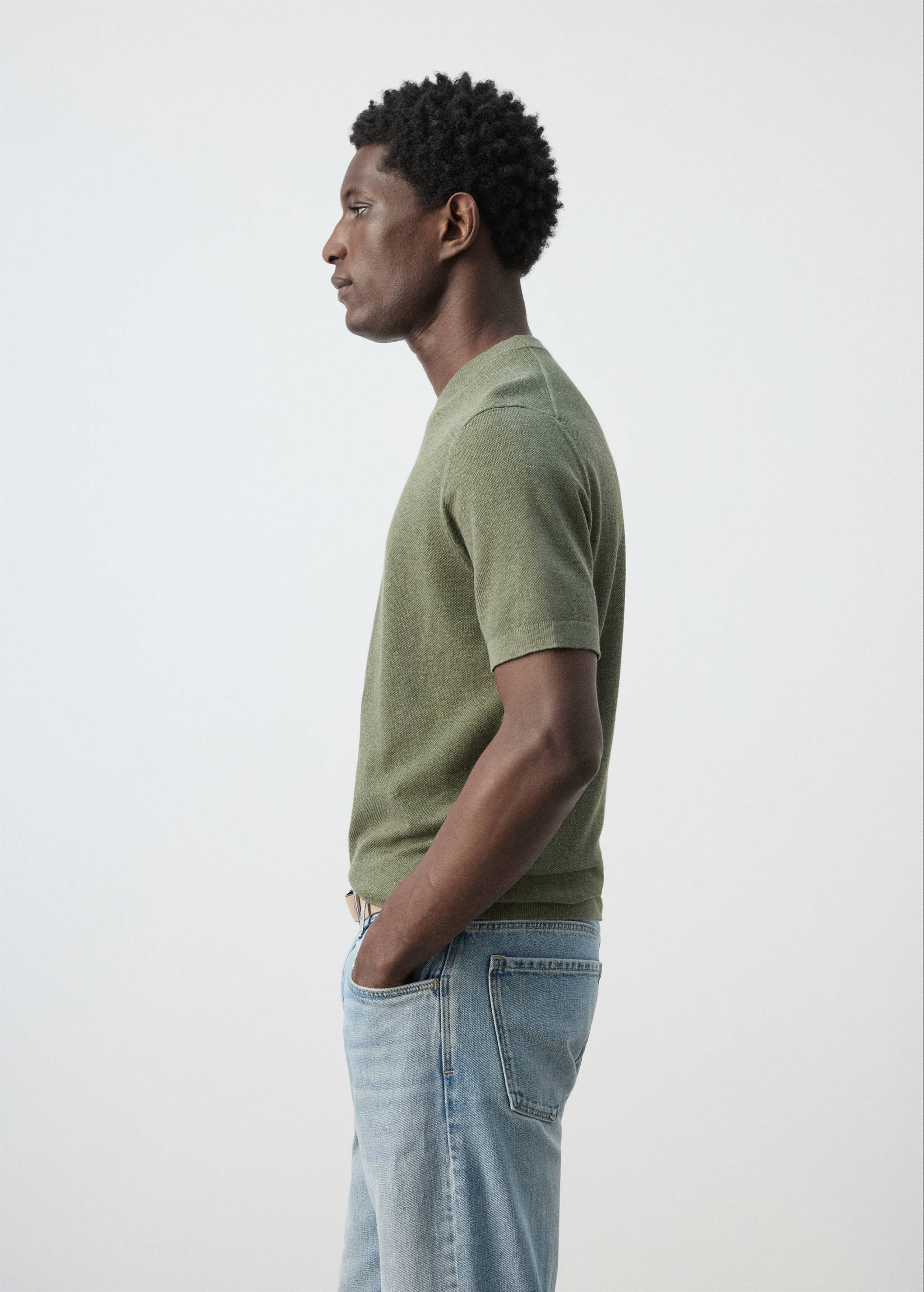 Mango t-shirt andrew in moss-008