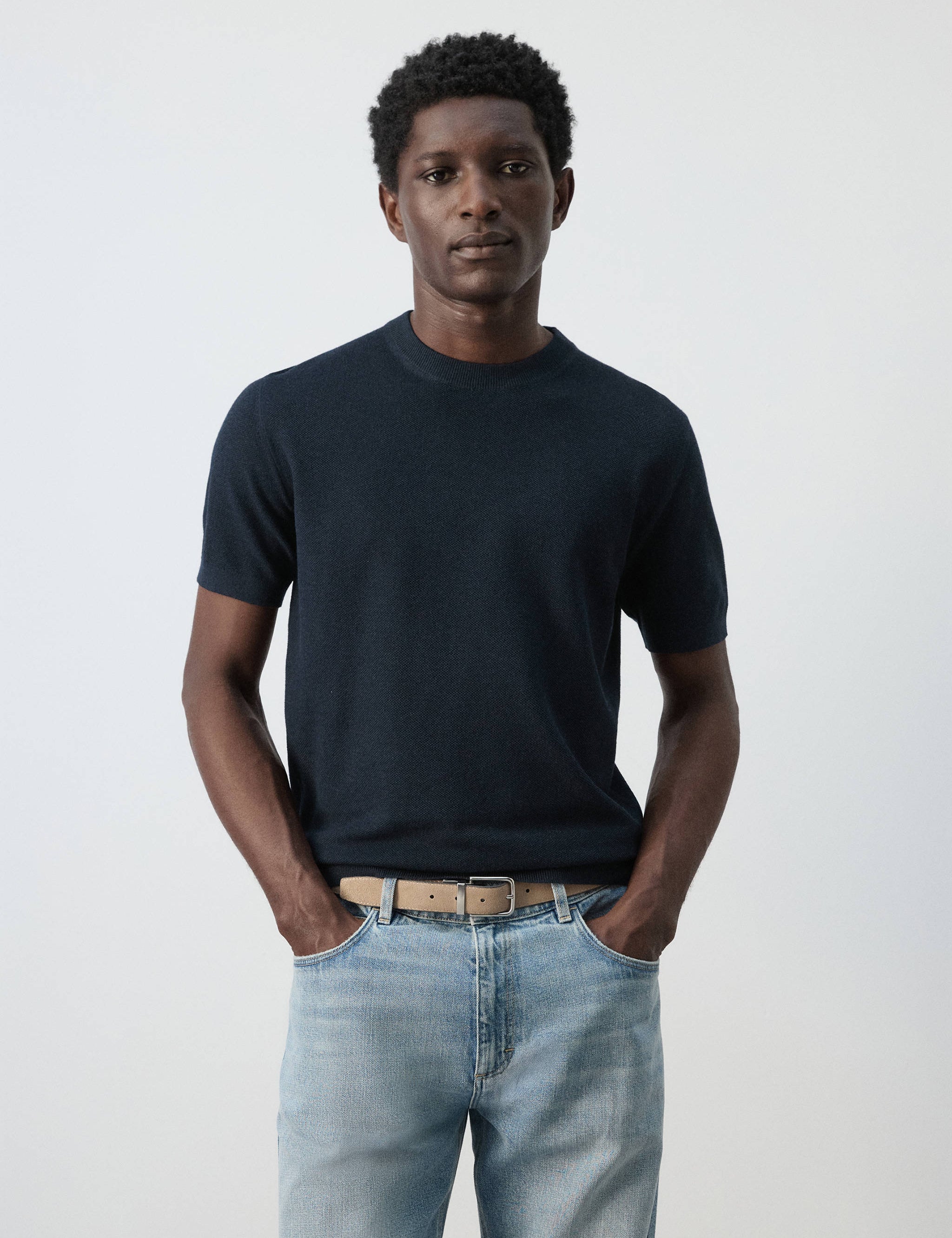 Mango t-shirt andrew in navy-002