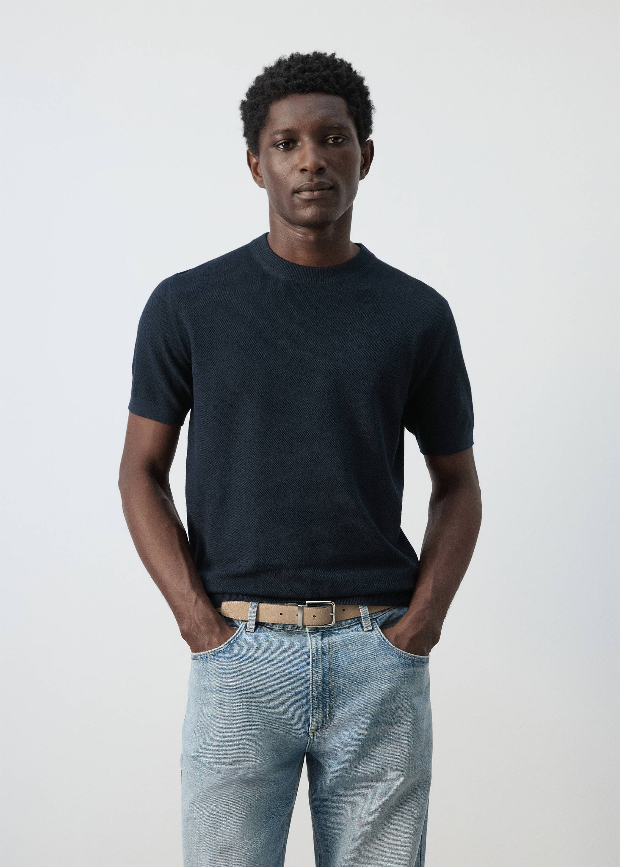 Mango t-shirt andrew in navy-002