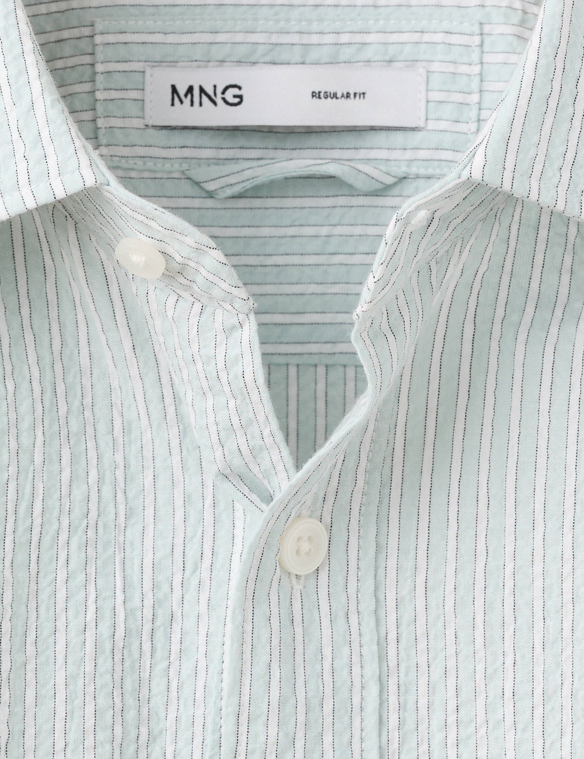 Mango camisa kissos in pastel green