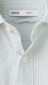 Mango camisa kissos in pastel green