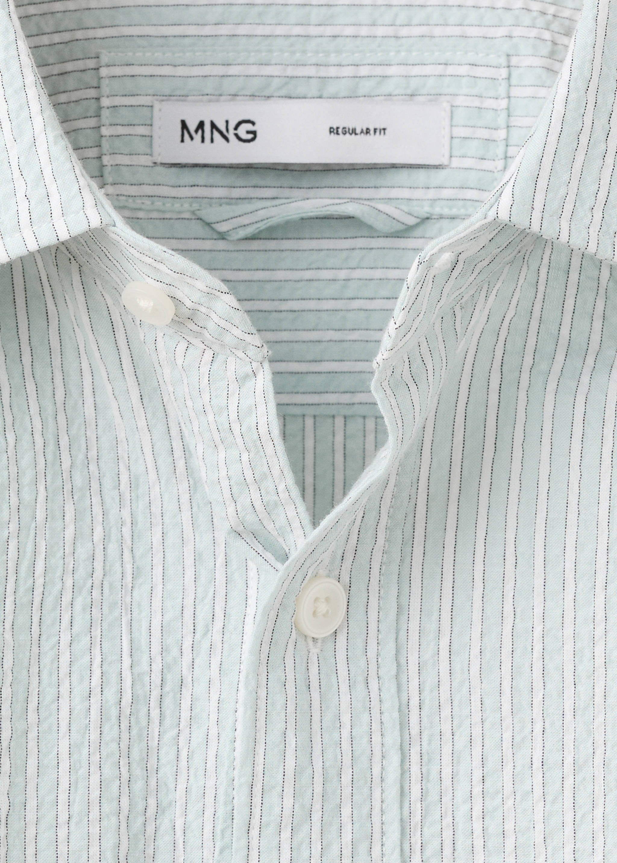 Mango camisa kissos in pastel green